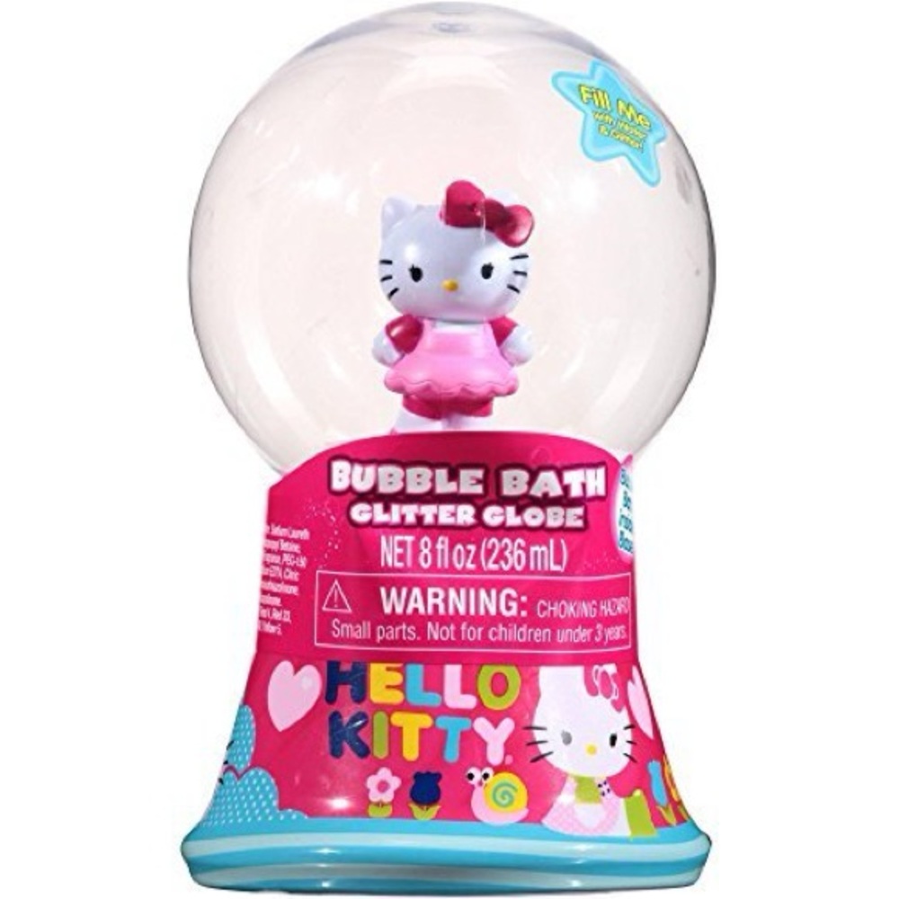 HELLO KITTY GLITTER GLOBE BUBBLE BATH FUN GIFT 8oz NEW